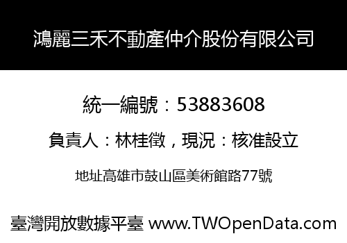鴻麗三禾不動產仲介股份有限公司