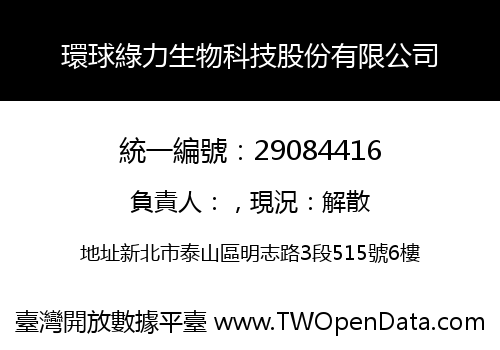 環球綠力生物科技股份有限公司