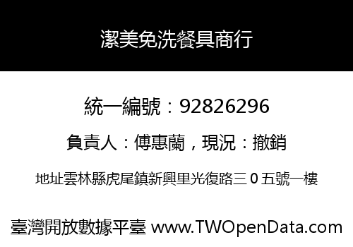 潔美免洗餐具商行