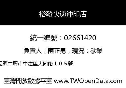 裕發快速沖印店