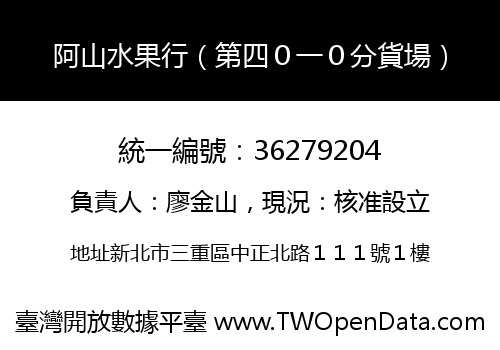 阿山水果行（第四０一０分貨場）