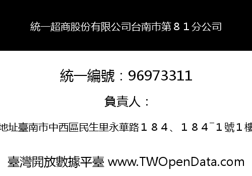 統一超商股份有限公司台南巿第８１分公司