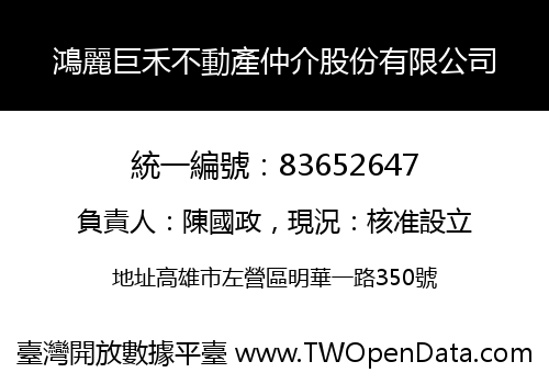 鴻麗巨禾不動產仲介股份有限公司