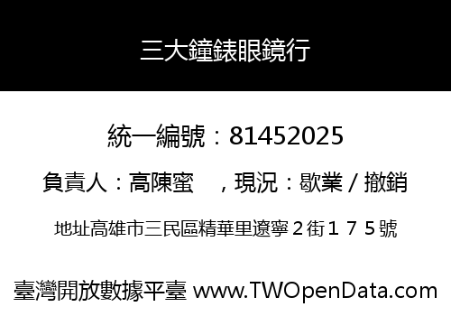 三大鐘錶眼鏡行