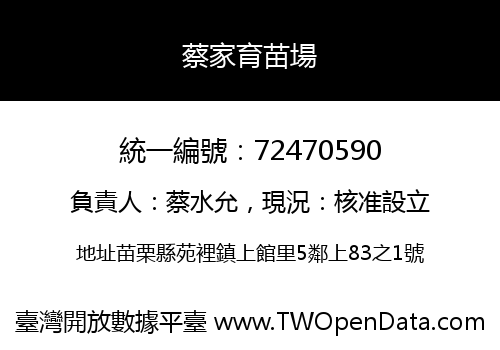 蔡家育苗場