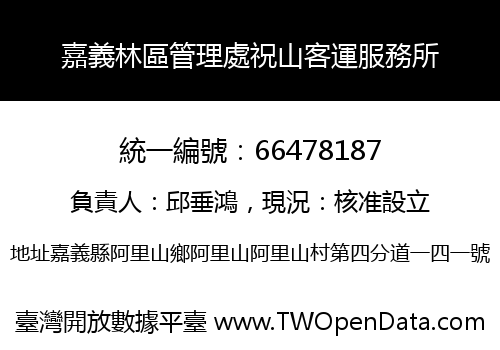 嘉義林區管理處祝山客運服務所