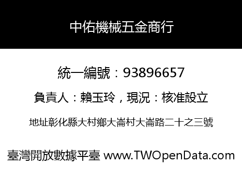 中佑機械五金商行