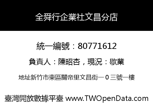 全舜行企業社文昌分店
