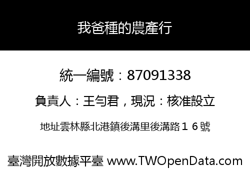 我爸種的農產行