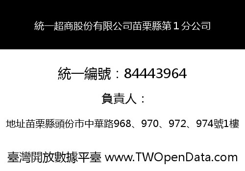 統一超商股份有限公司苗栗縣第１分公司
