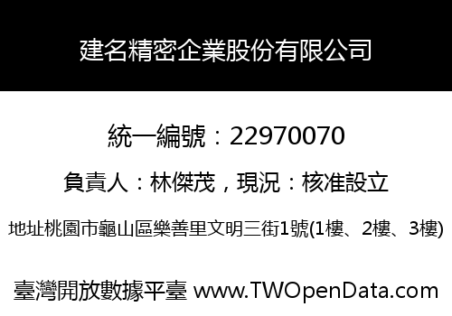 建名精密企業股份有限公司