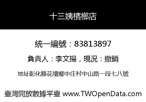 十三姨檳榔店
