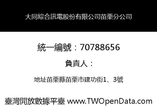 大同綜合訊電股份有限公司苗栗分公司