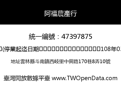 阿福農產行