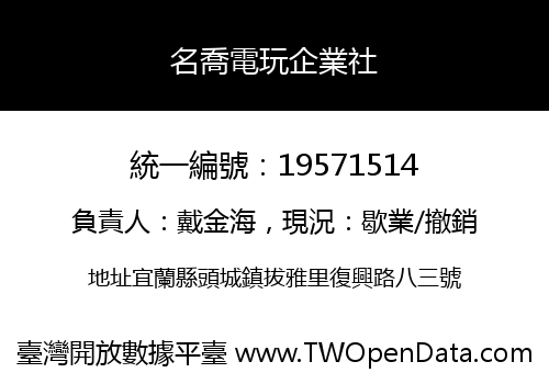 名喬電玩企業社