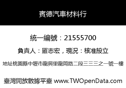 賓德汽車材料行