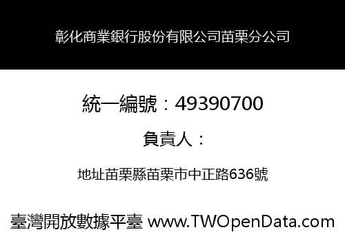 彰化商業銀行股份有限公司苗栗分公司