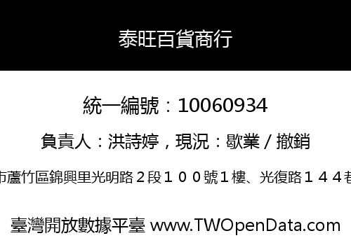 泰旺百貨商行
