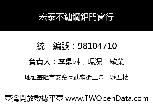 宏泰不鏽鋼鋁門窗行
