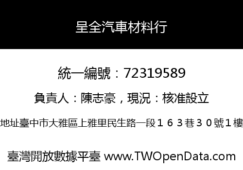 呈全汽車材料行