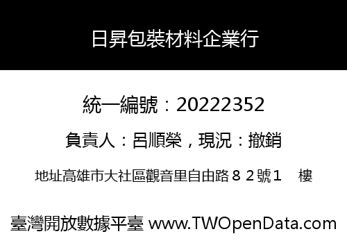 日昇包裝材料企業行