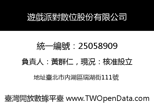 遊戲派對數位股份有限公司