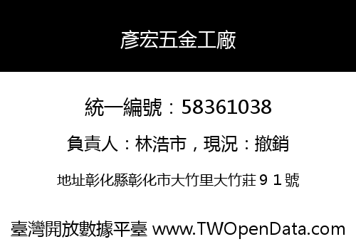 彥宏五金工廠