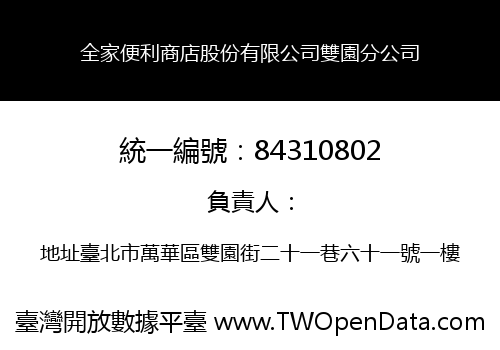 全家便利商店股份有限公司雙園分公司