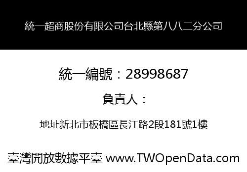 統一超商股份有限公司台北縣第八八二分公司