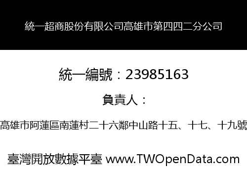 統一超商股份有限公司高雄市第四四二分公司