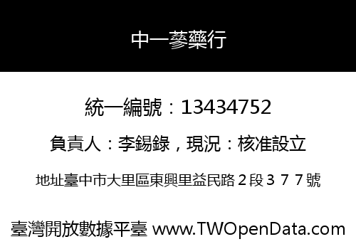 中一蔘藥行