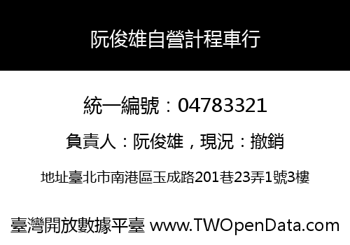 阮俊雄自營計程車行