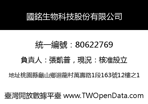 國銘生物科技股份有限公司