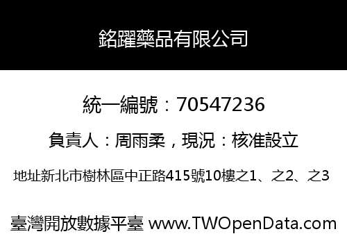 銘躍藥品有限公司