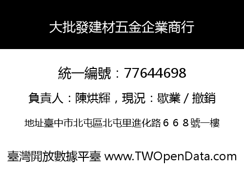 大批發建材五金企業商行