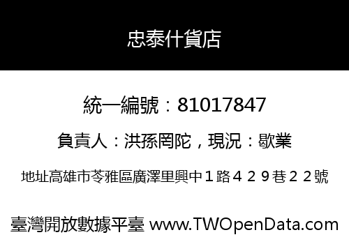 忠泰什貨店