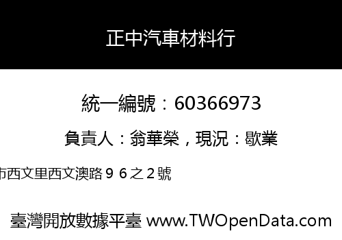 正中汽車材料行