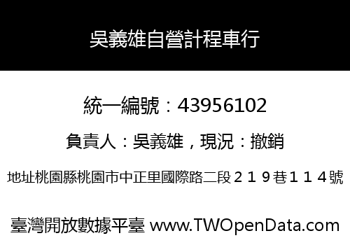 吳義雄自營計程車行