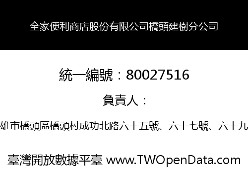全家便利商店股份有限公司橋頭建樹分公司