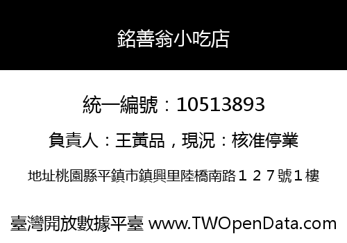銘善翁小吃店