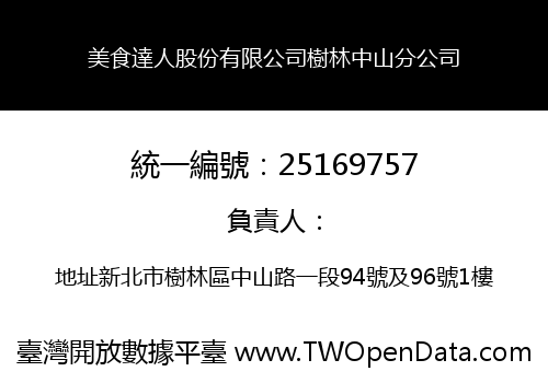 美食達人股份有限公司樹林中山分公司