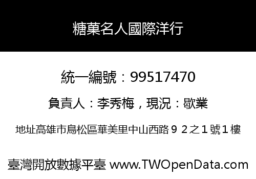 糖菓名人國際洋行