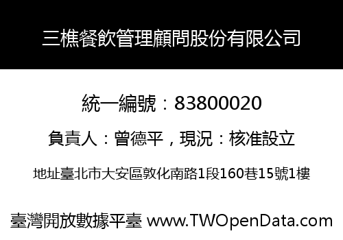 三樵餐飲管理顧問股份有限公司
