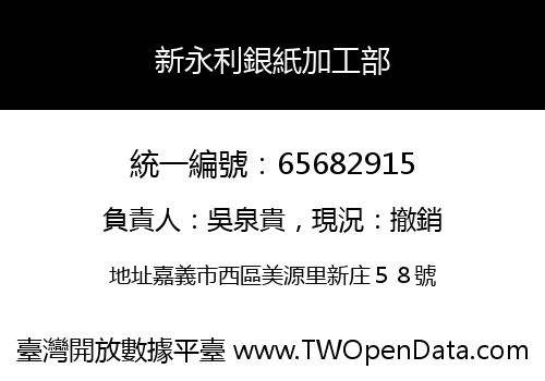 新永利銀紙加工部