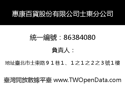 惠康百貨股份有限公司士東分公司