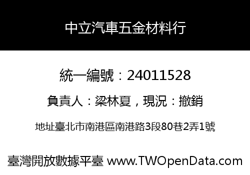 中立汽車五金材料行