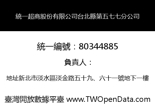 統一超商股份有限公司台北縣第五七七分公司