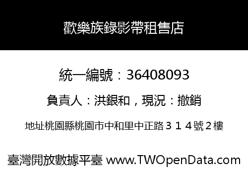 歡樂族錄影帶租售店