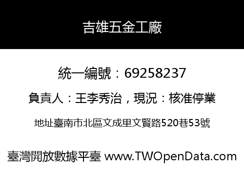 吉雄五金工廠