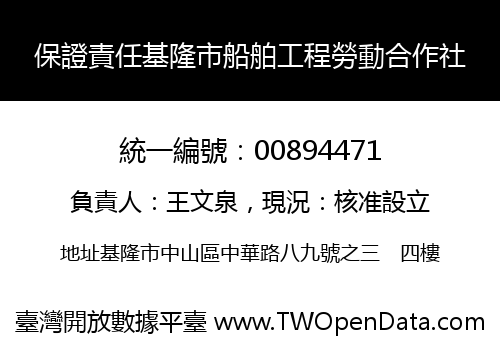 保證責任基隆市船舶工程勞動合作社